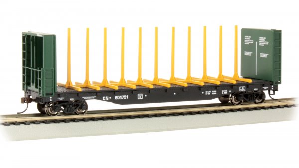 Bachmann HO 12902 Canadian National Center Beam Flat Car with Bulkheads