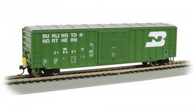 Bachmann HO 14902 Burlington Northern 50' Outside Braced Box Car with Flashing End of Train Device (ETD)