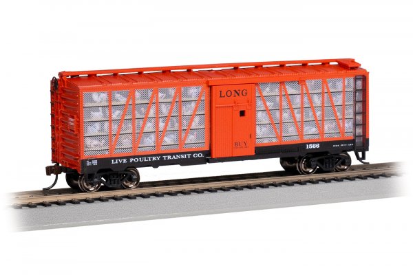 Bachmann HO 15905 Live Poultry Long with Turkeys Transit Company