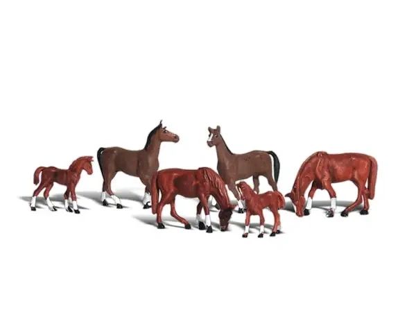 WDS 1842 Chestnut Horses (6) (HO SCALE)