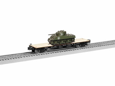 Lionel 1926702 Boston & Maine 40' Flatcar with Sherman Tank #33745