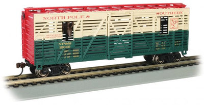 Bachmann 19709 North Pole & Southern 40' Animated Stock Car with Reindeer