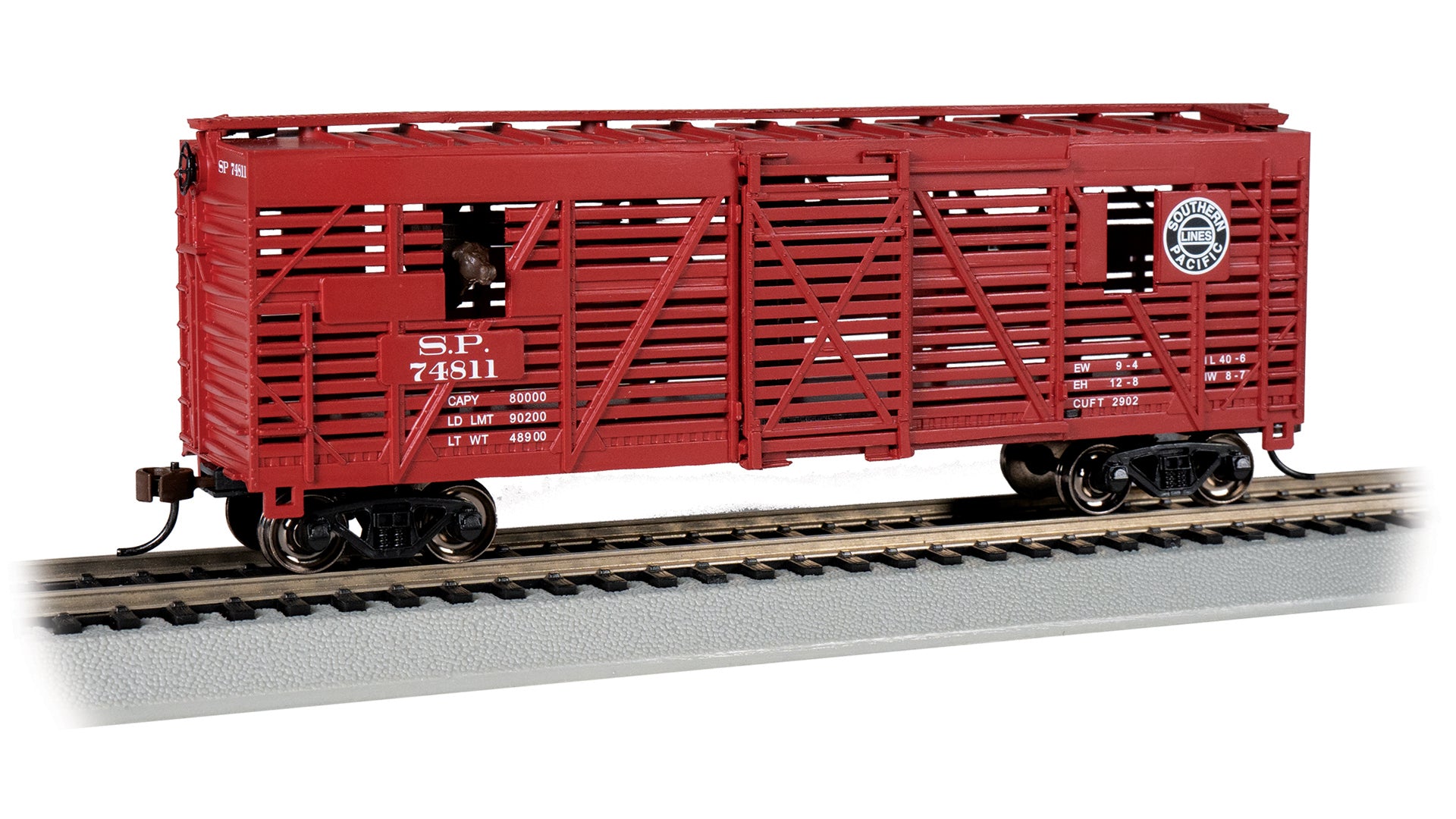 Bachmann HO 19711 Southern Pacific 40' Animated Stock Car with Cattle
