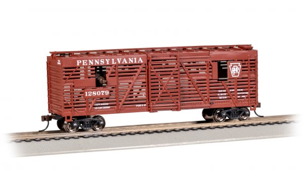 Bachmann HO 19715 Pennsylvania 40' Animated Stock Car with Cattle