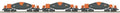 MTH 20-90311 Harley Davidson 3 Car Hot Metal Car Set