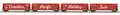 MTH 20-92237 Canadian Pacific 50' Double Door Plugged Boxcar w/LED Holiday Lights 4-Car Set