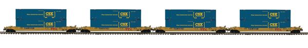 MTH 20-92432 CSX 4-Car Husky Stack Car