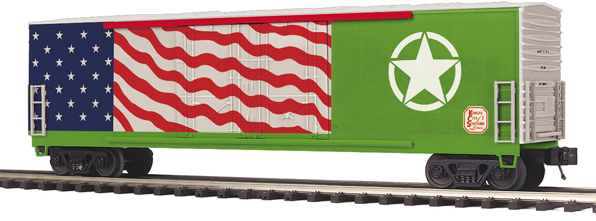 MTH 20-93869 Kansas City Southern (Veteran's- U.S Army) 50' Dbl. Door Plugged Boxcar