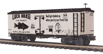 MTH 20-94804 Luca Brasi Fish Market 36 foot woodsided reefer car, road number LBFM 81347, O gauge