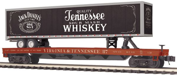 MTH 20-95656 Virginia & Tennessee Flat Car with Jack Daniels 48' Trailer
