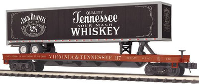 MTH 20-95656 Virginia & Tennessee Flat Car with Jack Daniels 48' Trailer