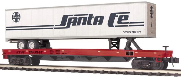MTH 20-95704 Santa Fe Flat Car with 48' Trailer