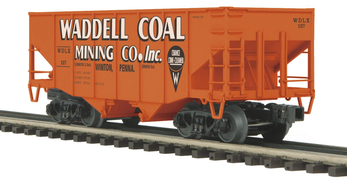 MTH 20-97200 Waddell Coal (MTHRRC-2007) 2-Bay Fish Belly Hopper Car w/Coal