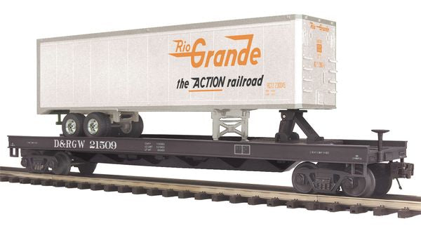 MTH 20-98549 Denver Rio Grande Flat Car with Trailer