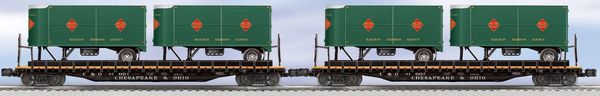 Lionel 21897 Railway Express Agency PS-4 Flatcar with Piggyback Trailers 2-Pack