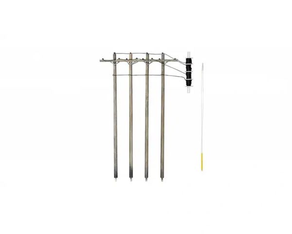 WDS 2280 Pre-Wired Poles - Single Crossbar O Scale