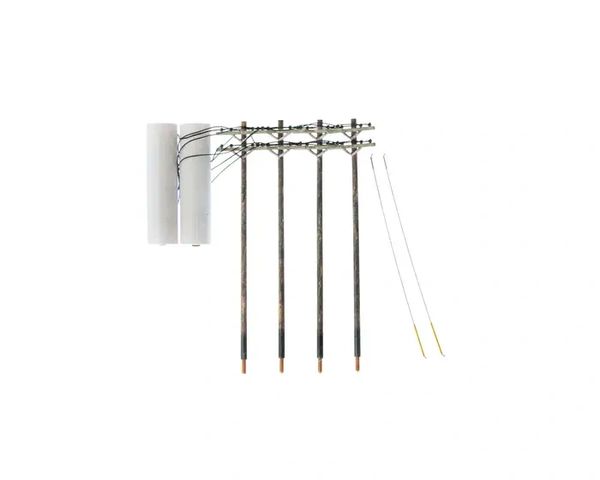 WDS 2281 Pre-Wired Poles - Double Crossbar O Scale