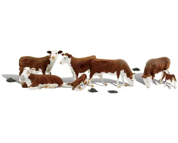 WDS 2767 Hereford Cows O Scale