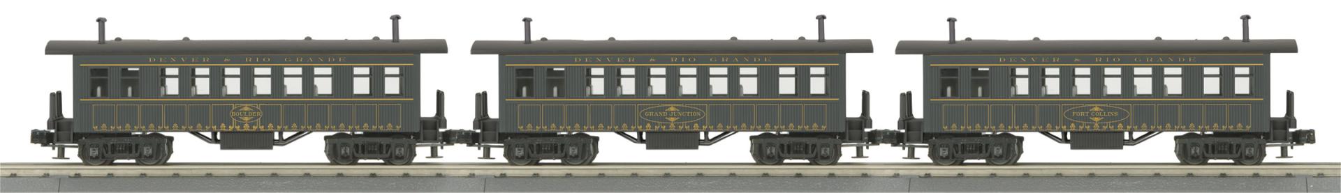 MTH 20-6455 Denver & Rio Grande 3 Car Overton Passenger Coach Set