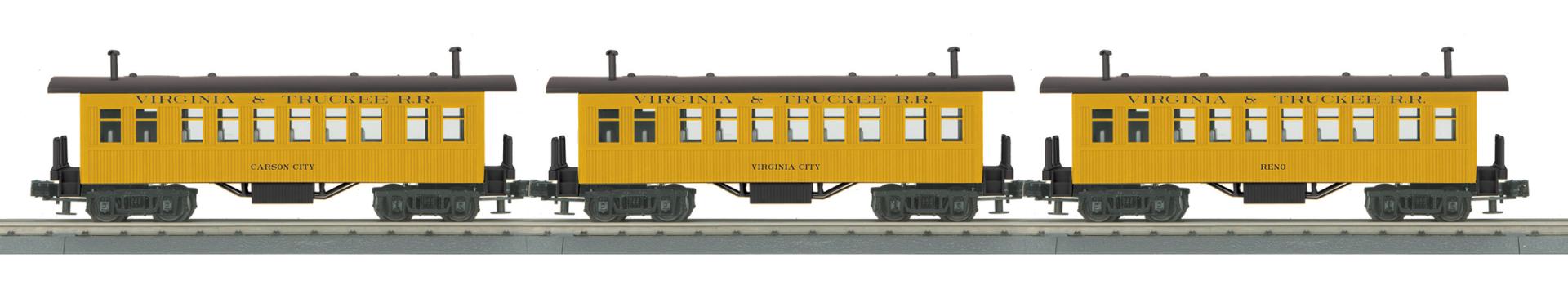 MTH 20-6456 Virginia & Truckee 3 Car Overton Passenger Coach Set