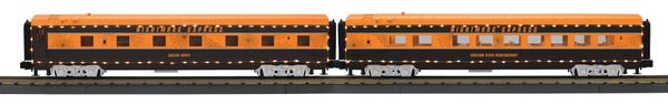 MTH 30-68283 Halloween 2 Car 60' Streamlined Sleeper/Diner Set with LED's