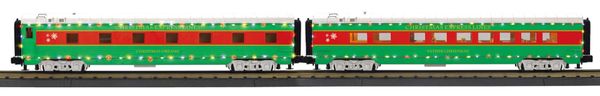 MTH 30-68287 Christmas 2 Car 60' Streamlined Passenger Set with LED's