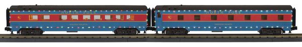 MTH 30-68291 North Pole 2 Car 60' Streamlined Passenger Set with LED's