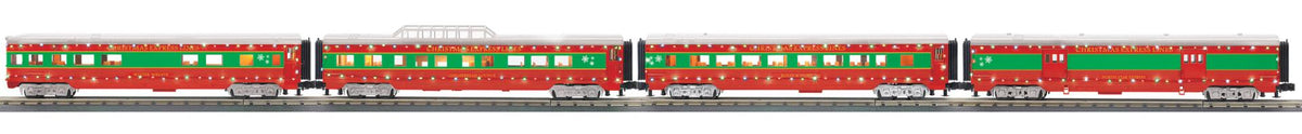 MTH 30-68306 Christmas 4 Car 60' Streamlined Passenger Set with LED's