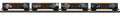 MTH 30-70149 Halloween 4 Car 50' Double Door Plugged Box Cars with LED's