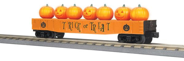 MTH 30-72244 Halloween Orange Gondola with LED Jack-O-Lanterns