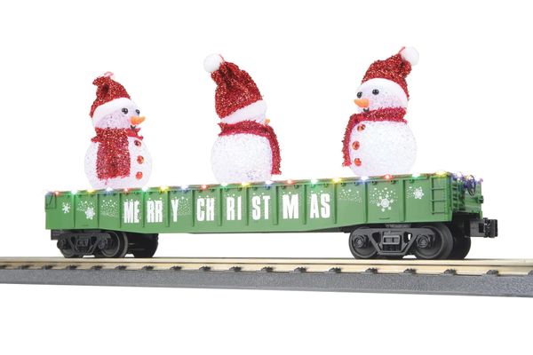MTH 30-72263 Christmas Green Gondola with LED Lights and Lighted Snowmen