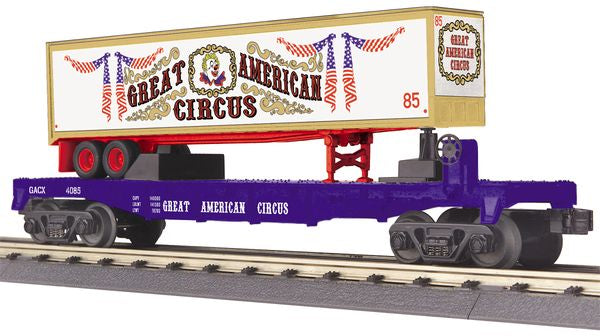 MTH 30-76780 Great American Circus Flat Car with Trailer