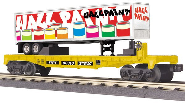 MTH 30-76783 TTX Flat Car with Trailer