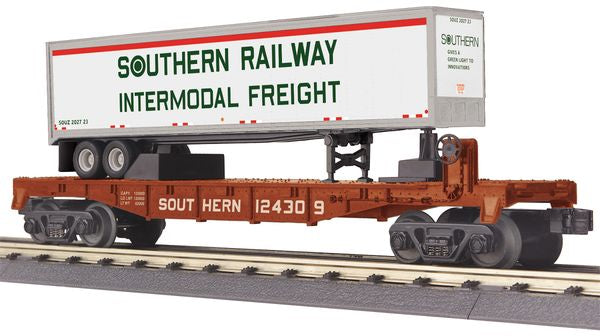 MTH 30-76895 Southern Railway Flat Car with 40' Trailer
