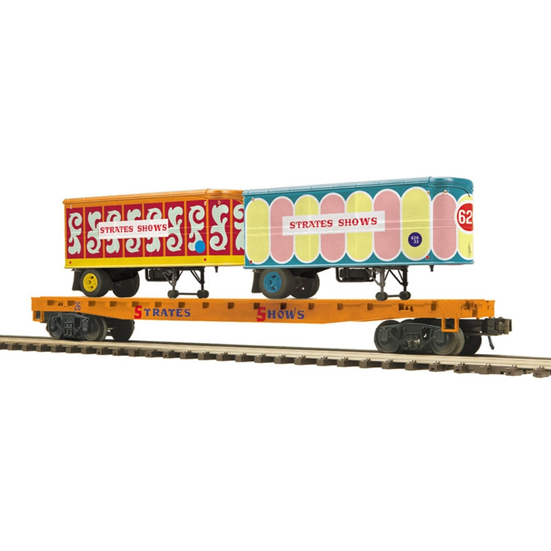 Atlas O 3002598 Atlas O Strates Shows Premier Flat Car with (2) 20' Trailers