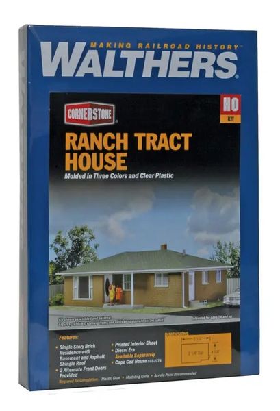 Walthers Cornerstone HO Kit 933-3777 Ranch Tract House