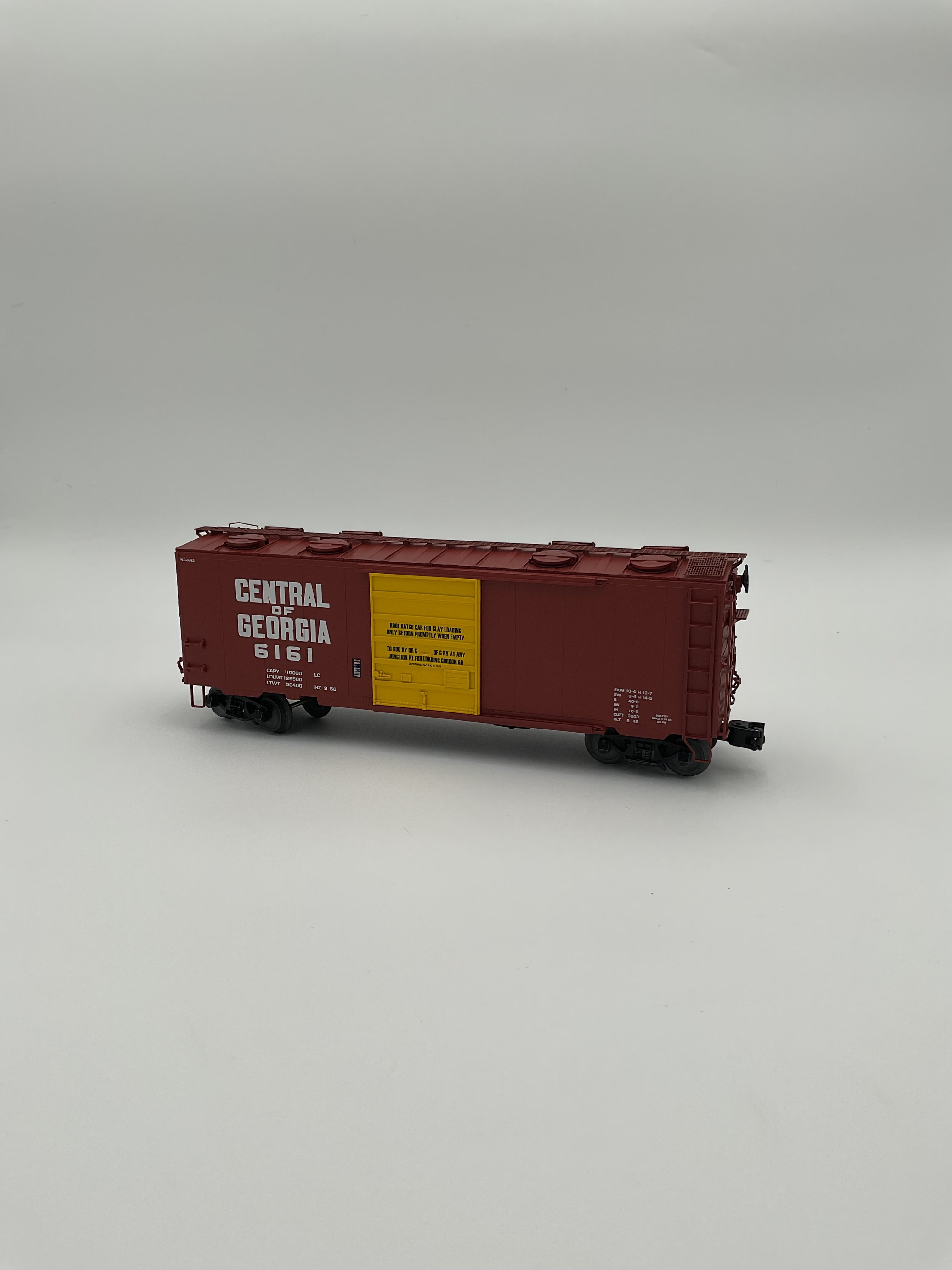 Lionel O 2126071 Central of Georgia Roof-hatch Boxcar 6161