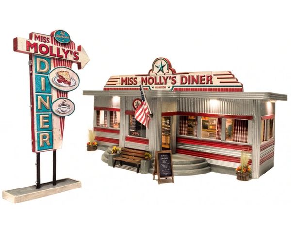 WDS 5870 Miss Molly's Diner- O Scale (Built Up)
