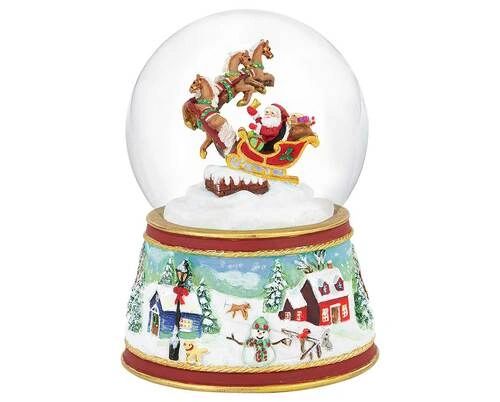 BRY 700242 Santa's Sleigh Musical Snow Globe