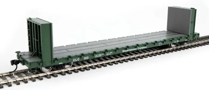 Walthers Mainline 910-5882 Weyerhaeuser 60' P-S Bulkhead Flat Car