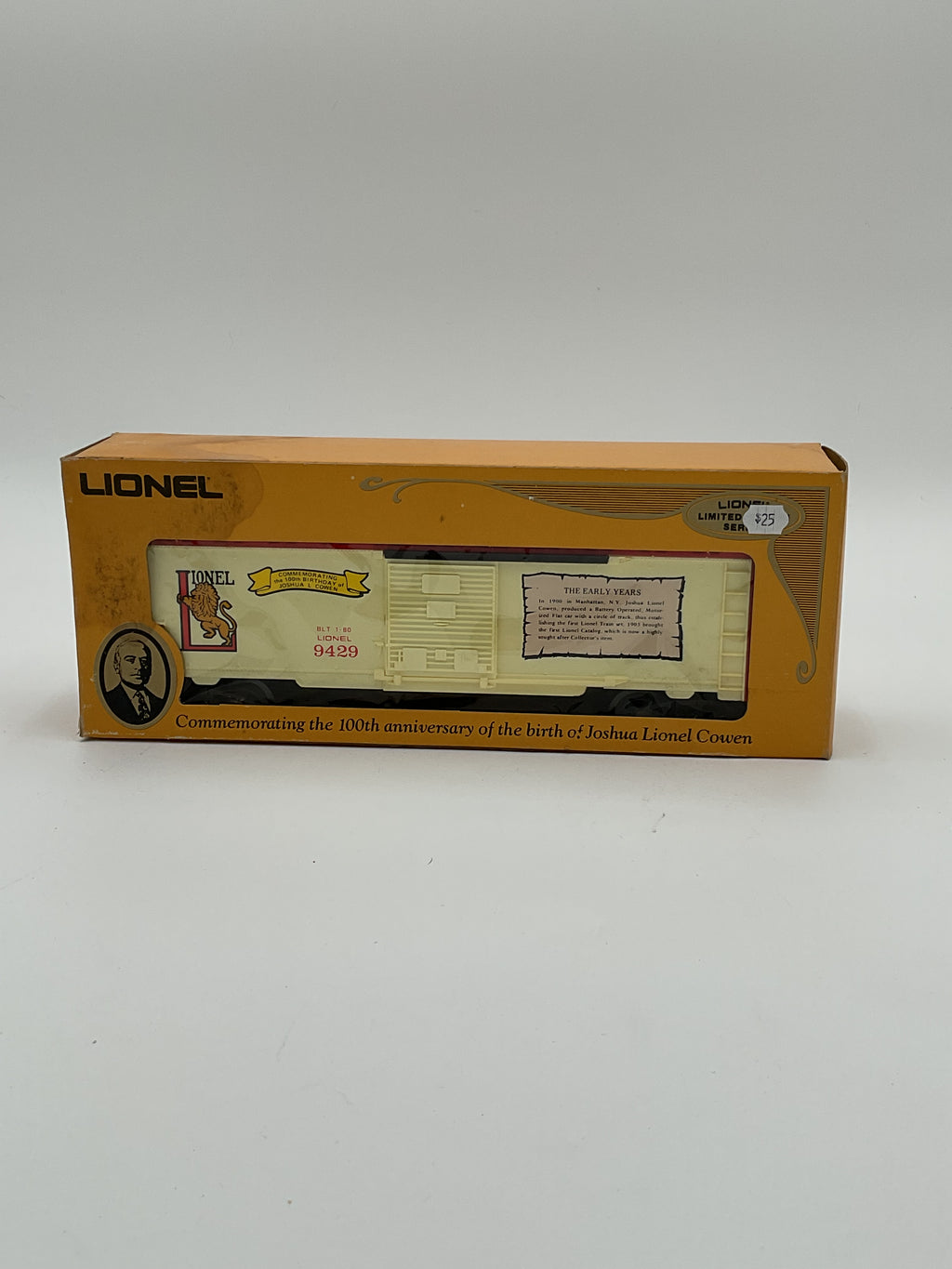Lionel O 9429 Joshua Lionel Cowen Box Car The Early Years