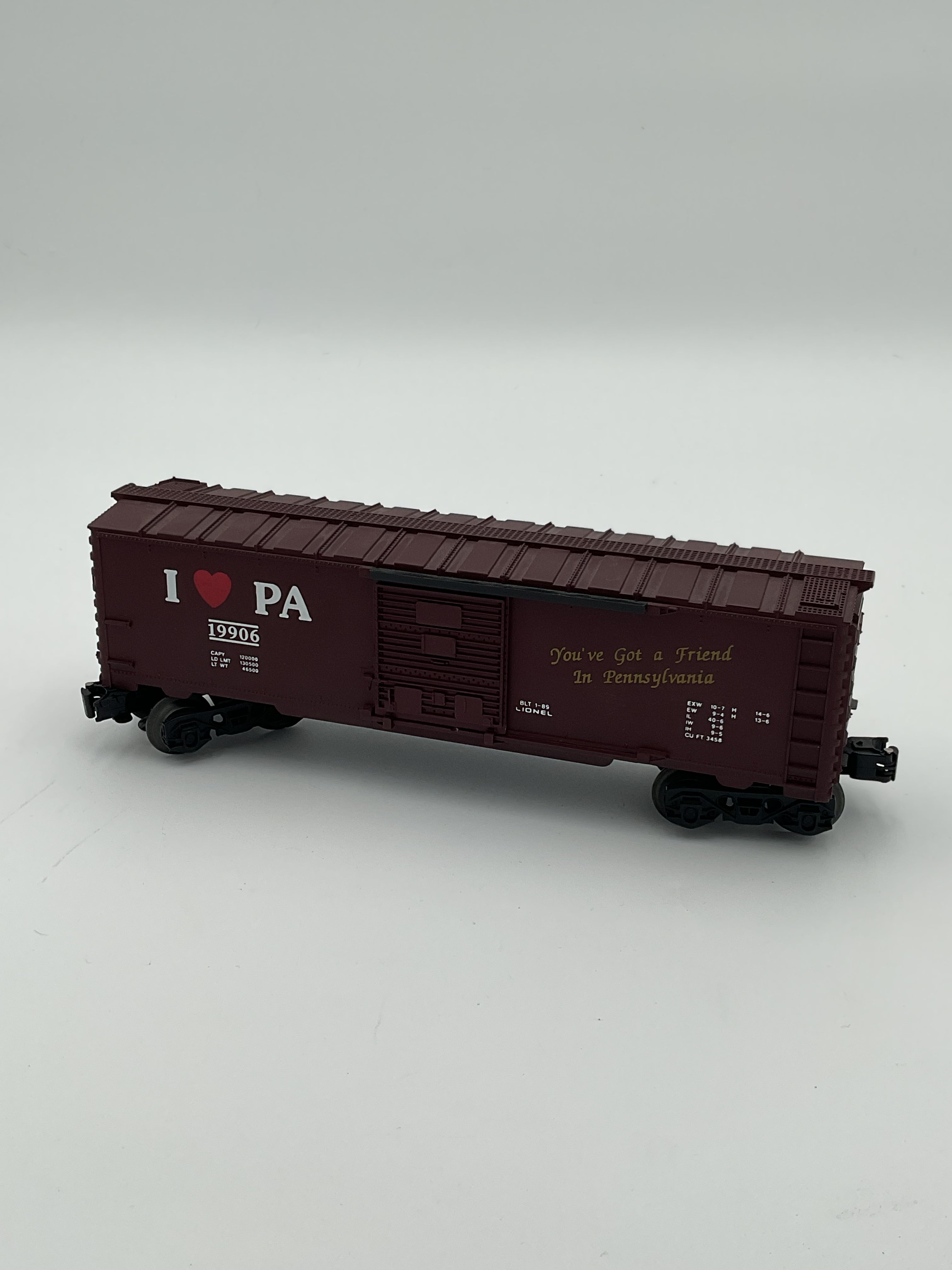 Lionel O 19906 I Love Pennsylvania Box Car