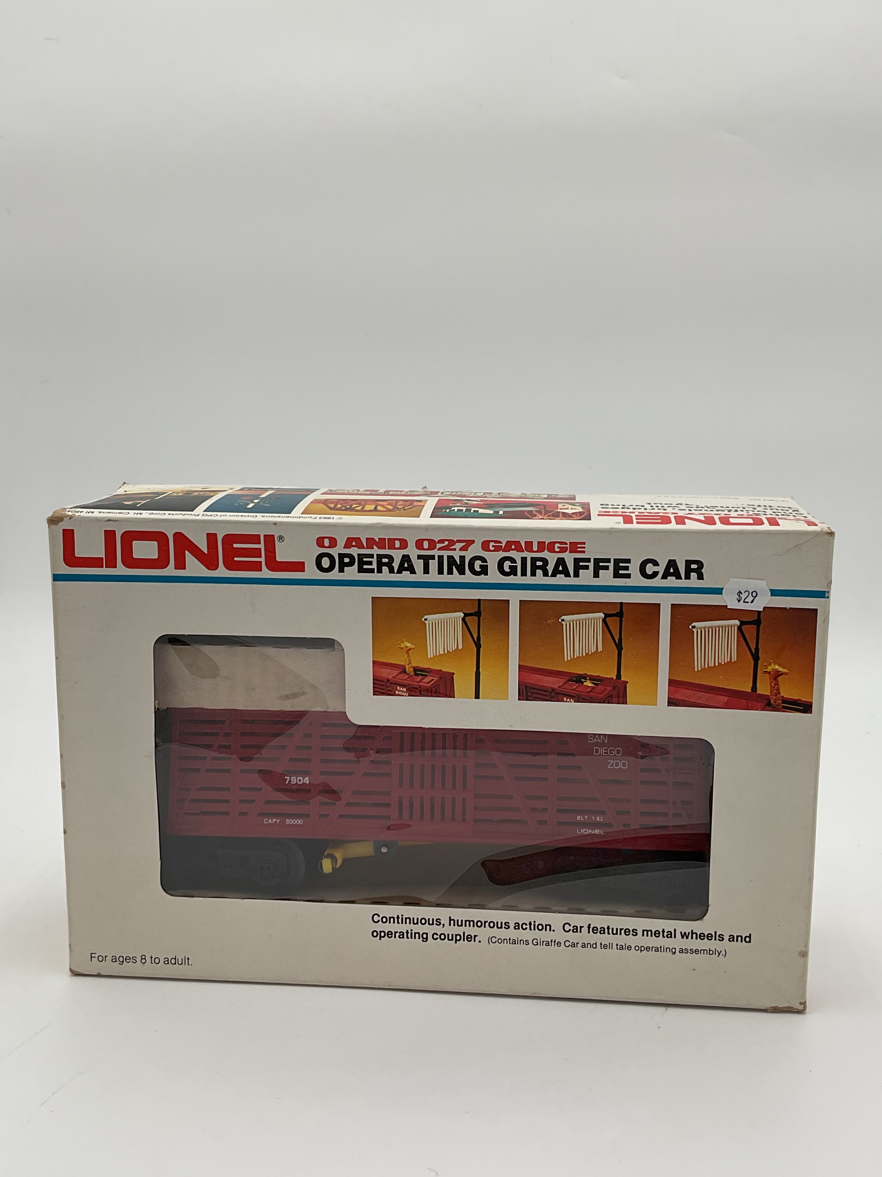 Lionel O 7904 Operating Giraffe Car Red