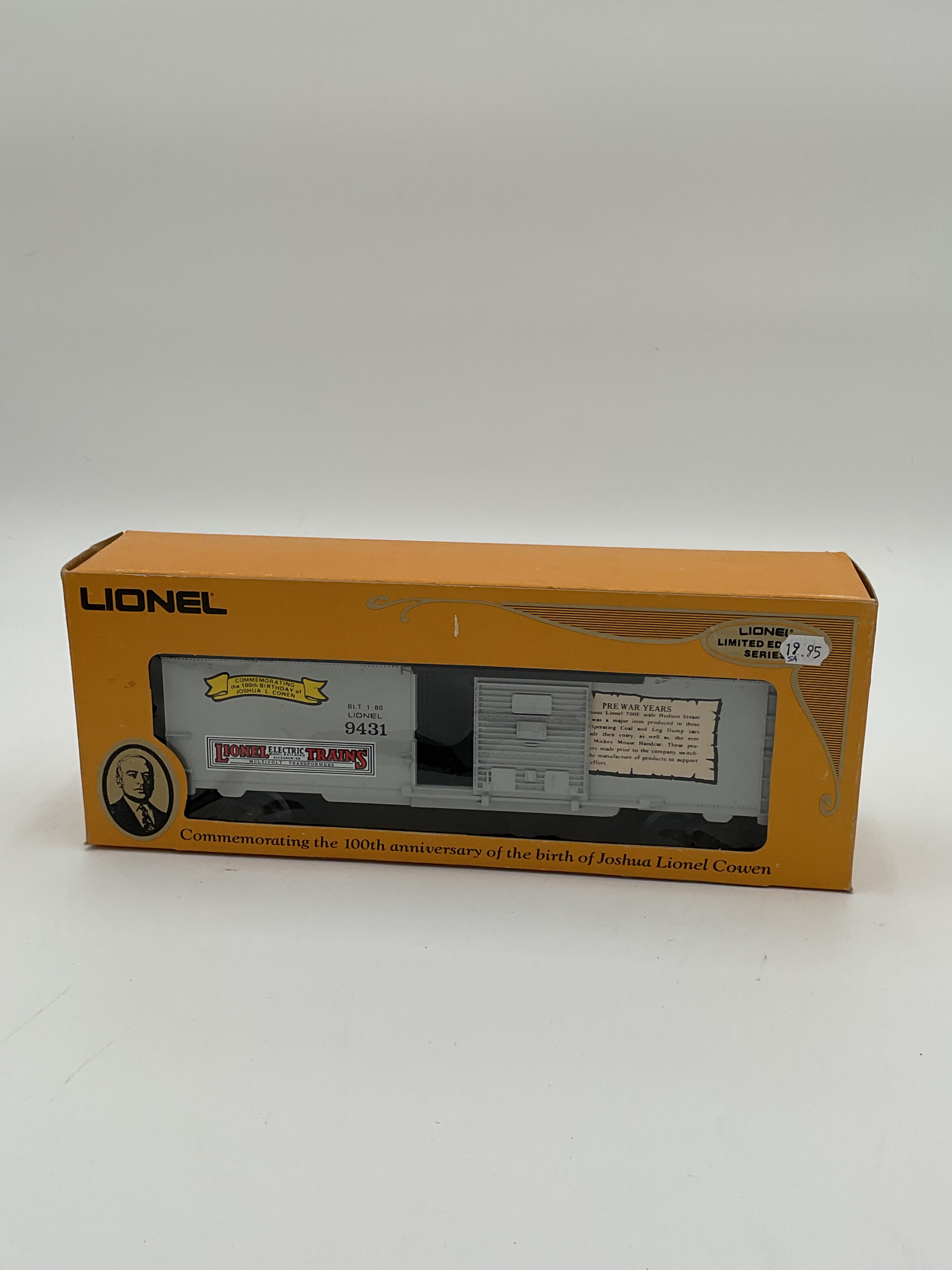 Lionel O 9431 Joshua Lionel Cowen Box Car The Pre War Years