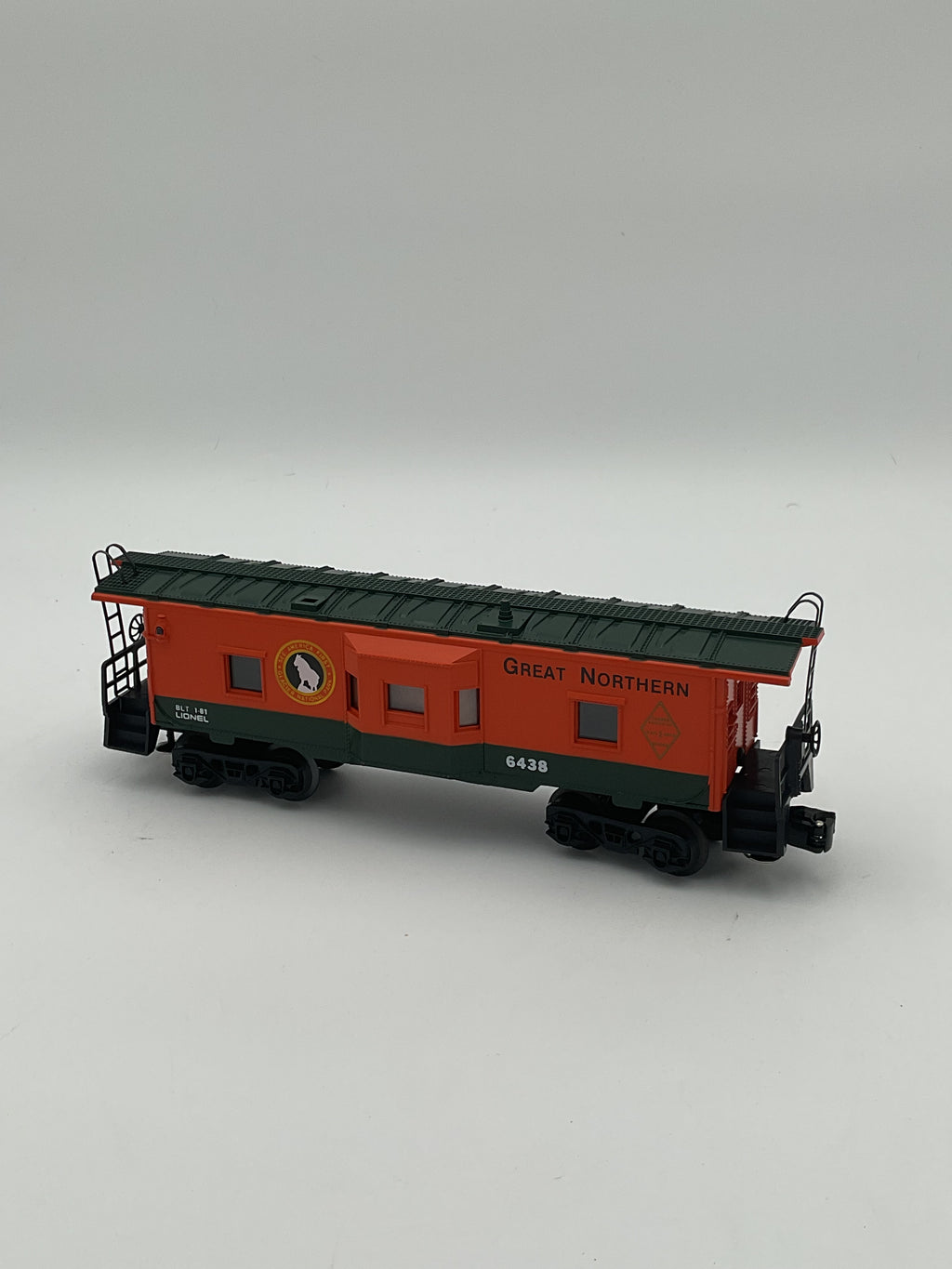 Lionel O 6438 Famous American Railroad Great Northern Illuminated Bay Window Caboose