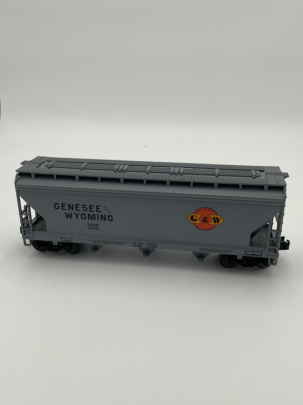 Lionel O 52113 1997 T. T. O. S. Geneese And Wyoming Standard ‘O’ ACF 3 Bay Hopper