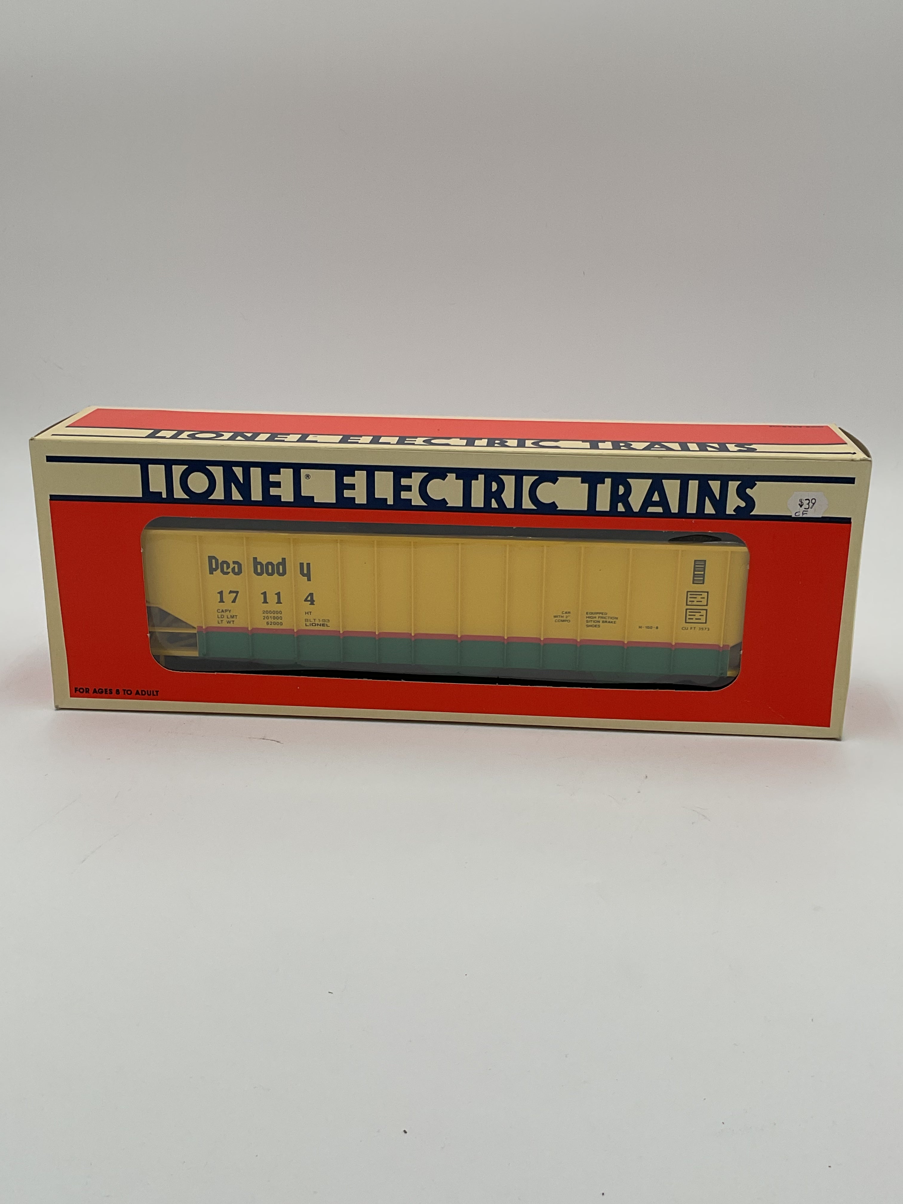 Lionel O 17114 Peabody Three-Bay Hopper With Simulated Coal Load