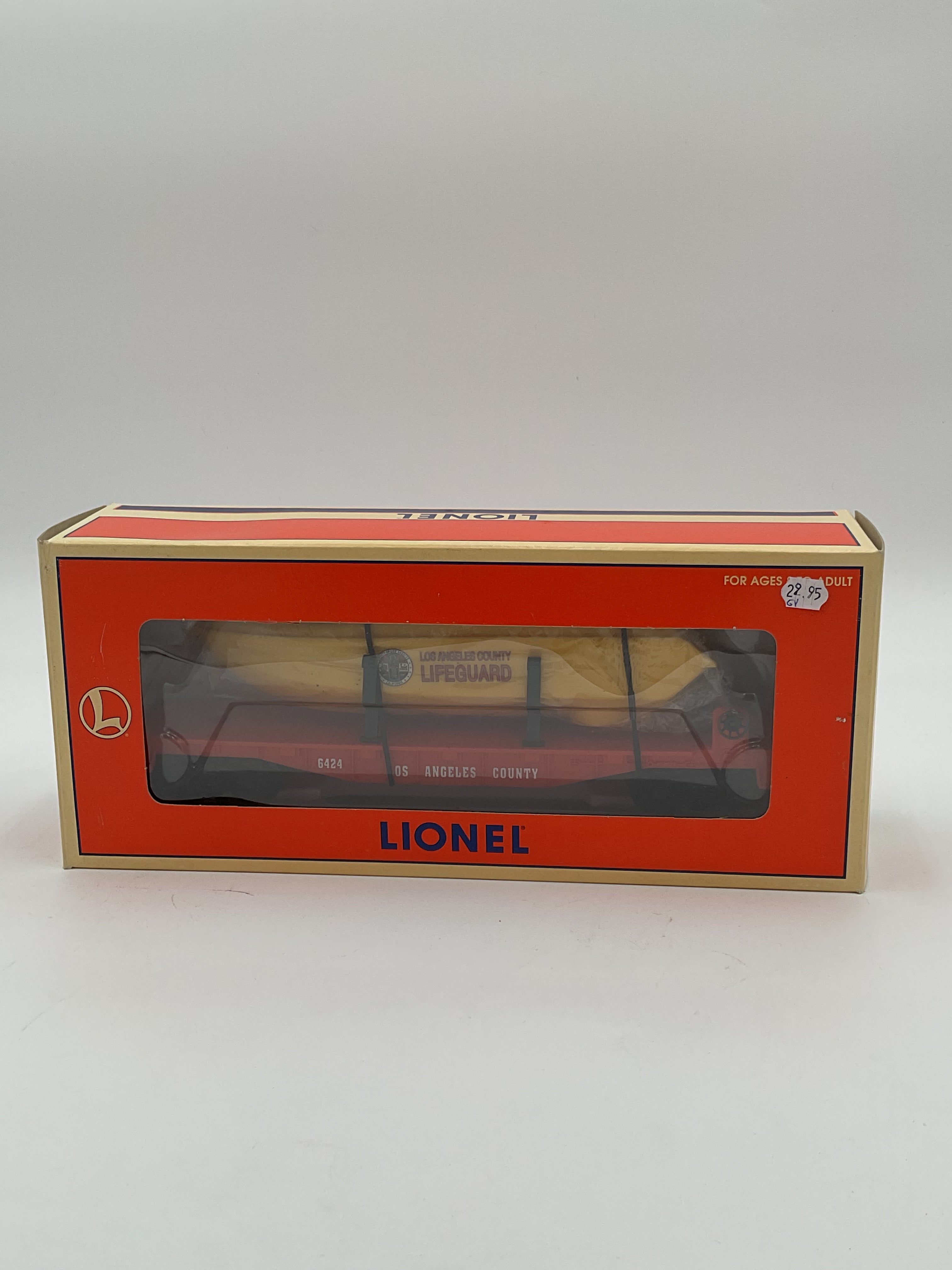 Lionel O 6424 L.A County Flatcar with L.A County Lifeguard Boat