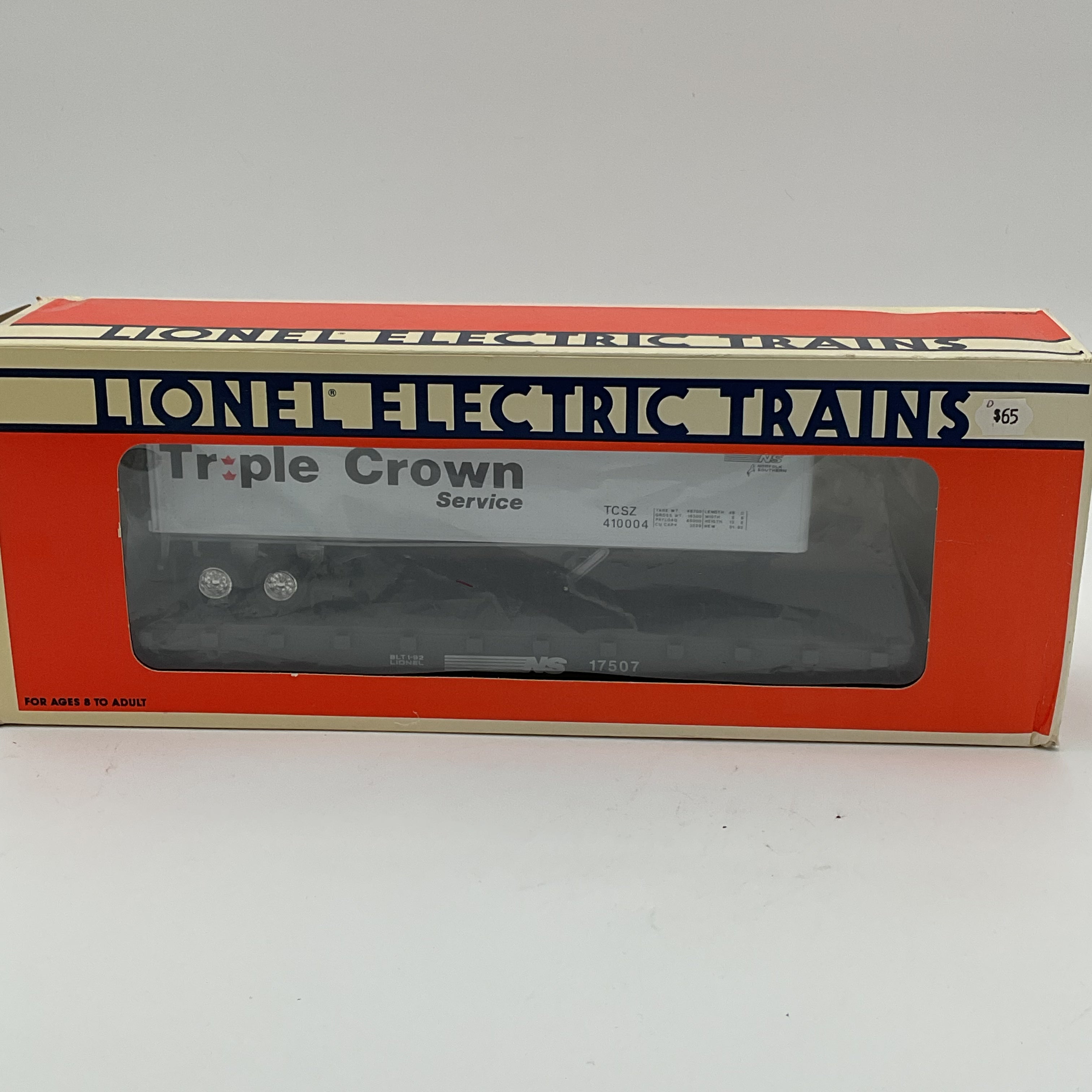 Lionel O 17507 Norfolk Southern Flatcar with Trailer