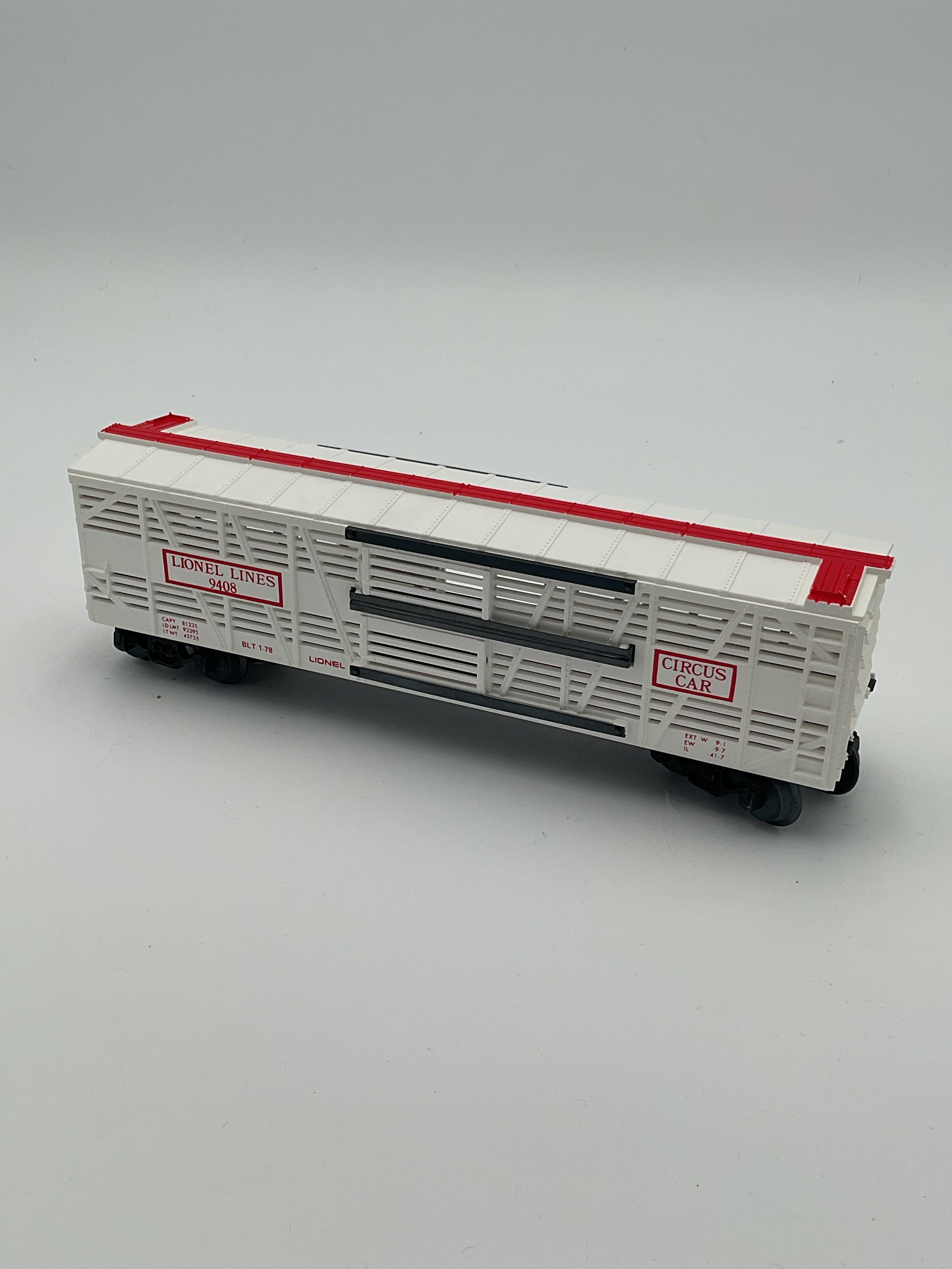 Lionel O 6-9408 Lionel Lines Circus Stock Car
